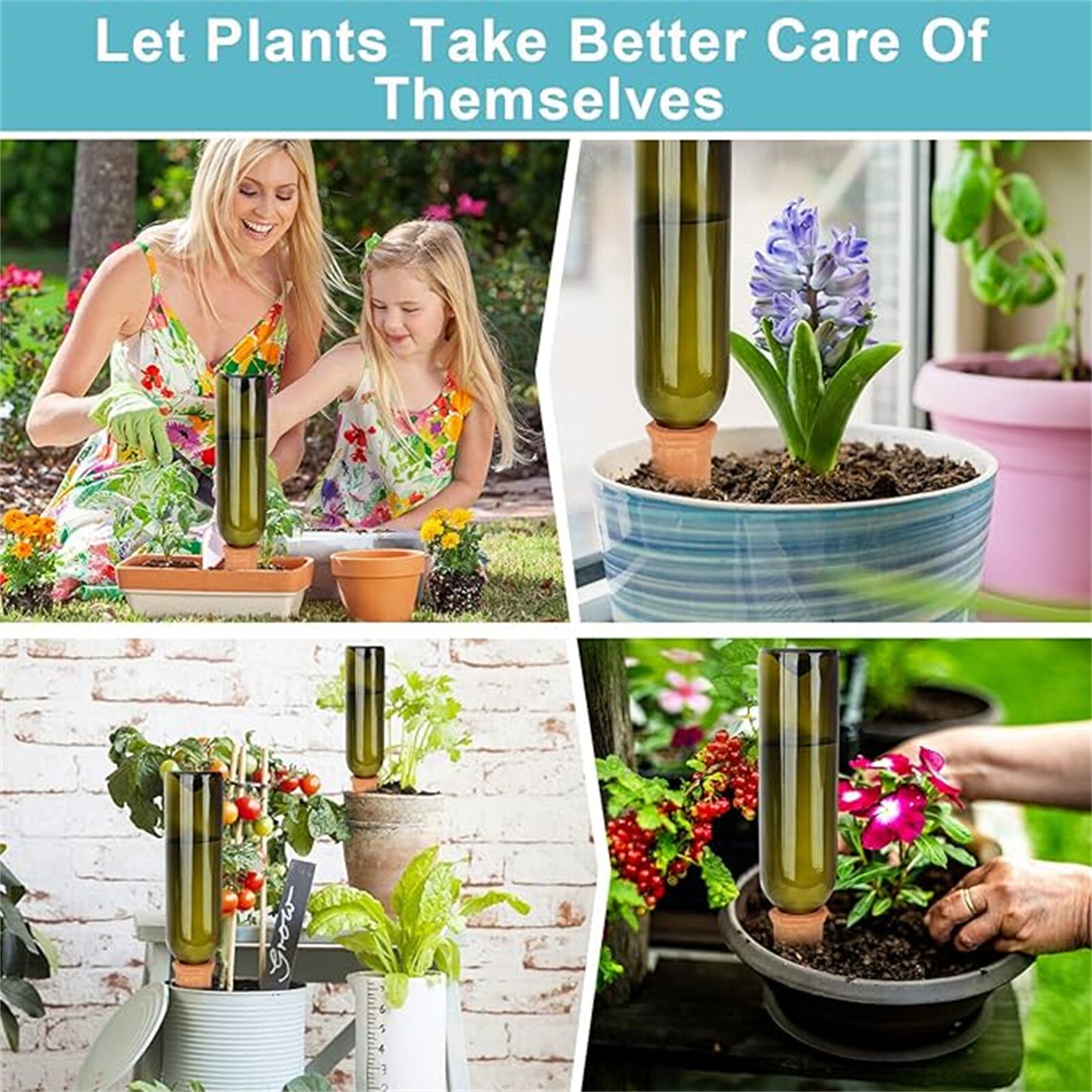 4X Terracotta Automatic Plant Self Watering Spikes Water Drip Irrigation System