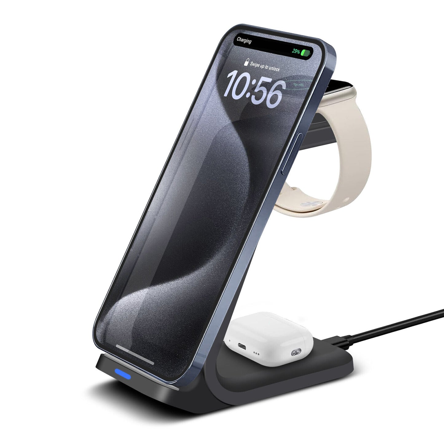 Wireless Charger Dock Charging Station 3 in 1 for Apple Watch Iphone 17 16 15 14