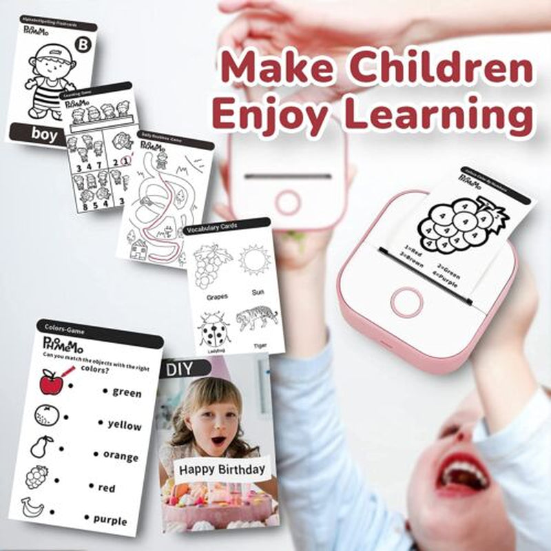 Mini Pocket Thermal Printer Bluetooth Wireless Photo Notes Inkless Sticker Paper