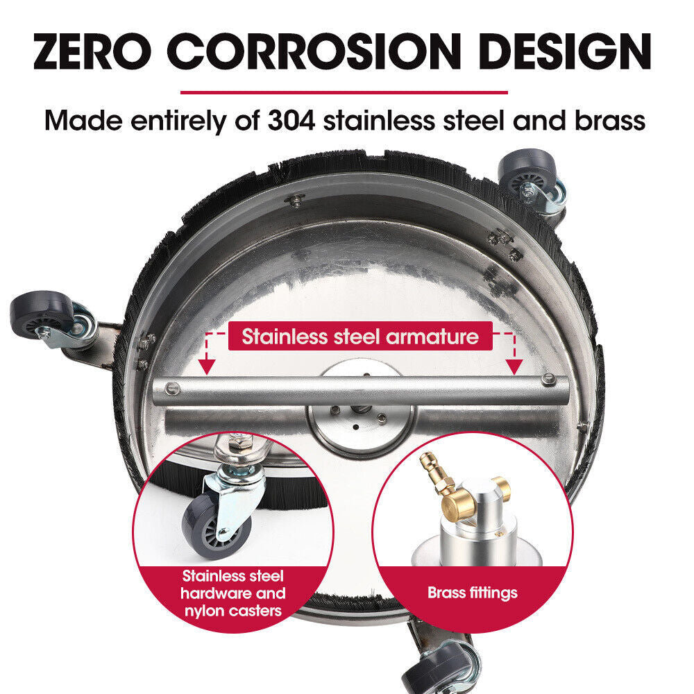 Jet-Usa 15" Pressure Washer Surface Cleaner Concrete Driveway Stainless Steel