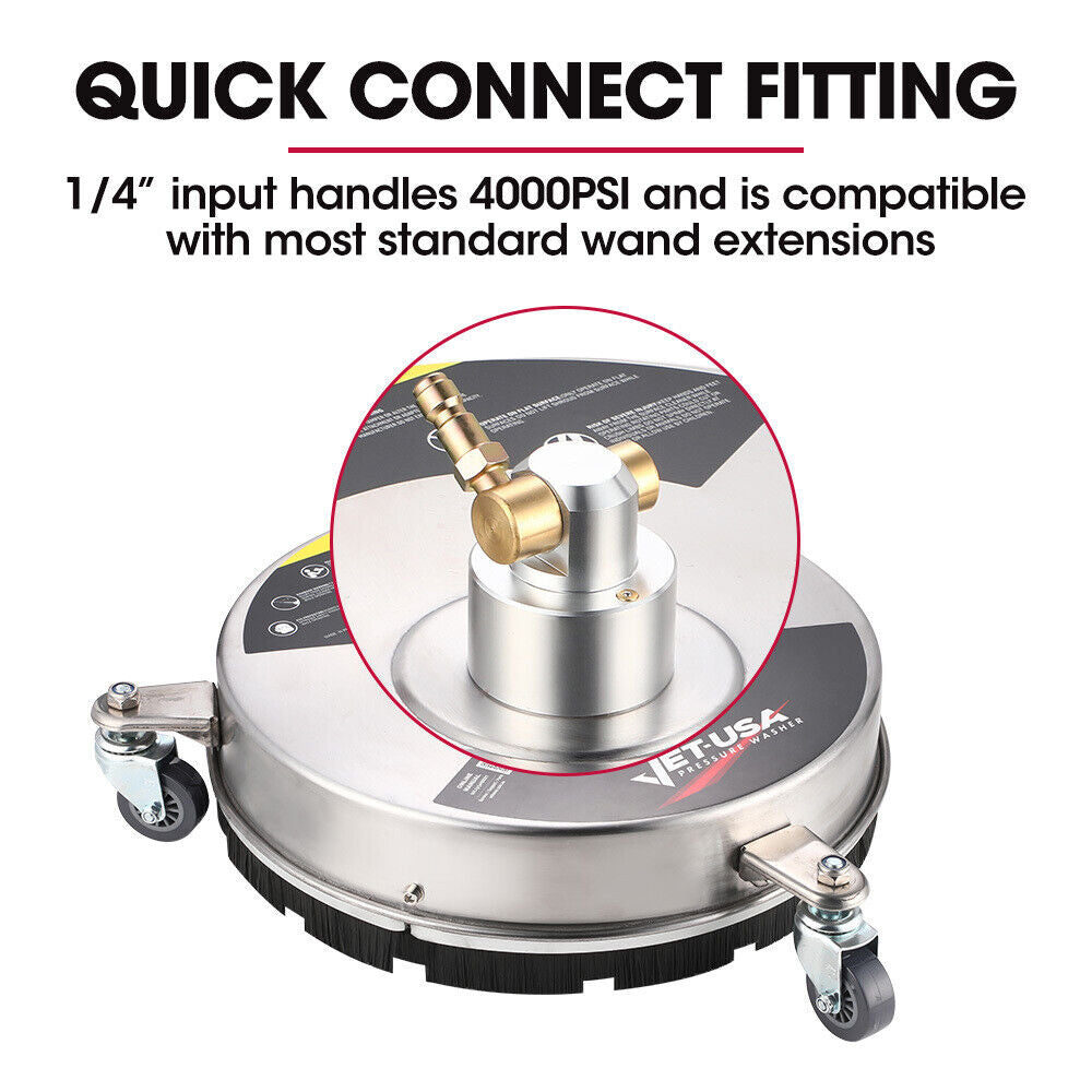 Jet-Usa 15" Pressure Washer Surface Cleaner Concrete Driveway Stainless Steel