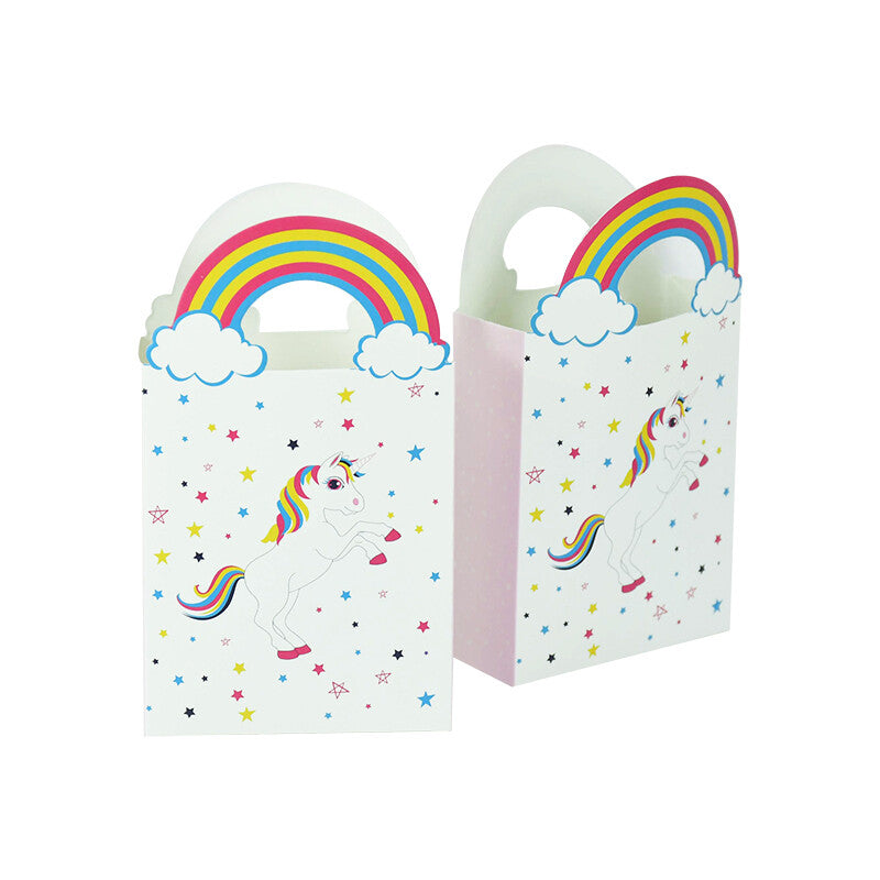 50X Paper Unicorn Bag Treat Gift Loot Bag Candy Box Kids Birthday Party Favour