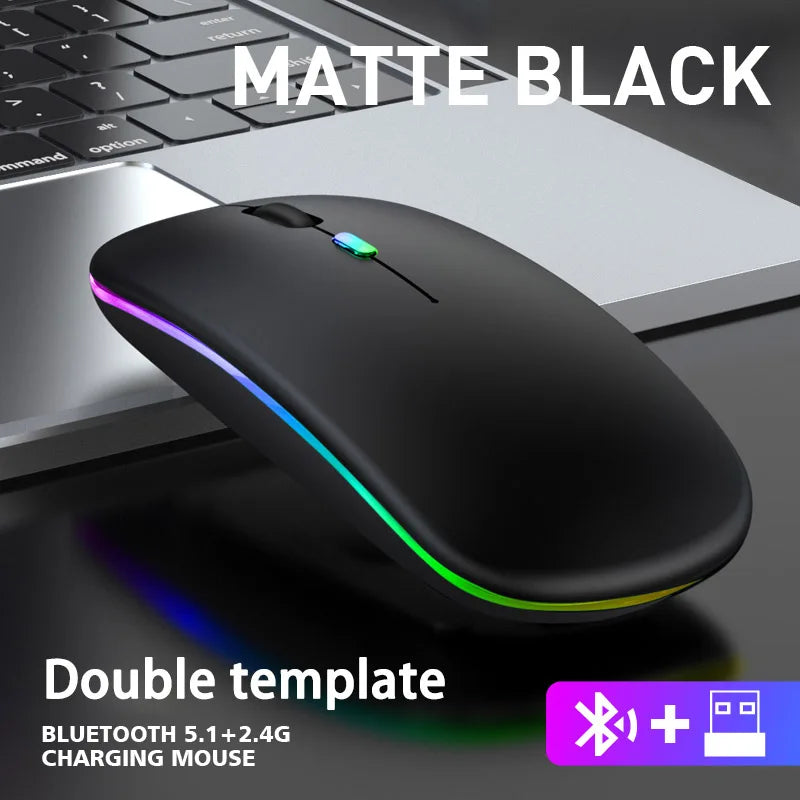 Wireless Mouse for Laptop PC Bluetooth RGB Rechargeable Mouses Wireless Computer Silent Mice LED Backlit Ergonomic Gaming Mouse