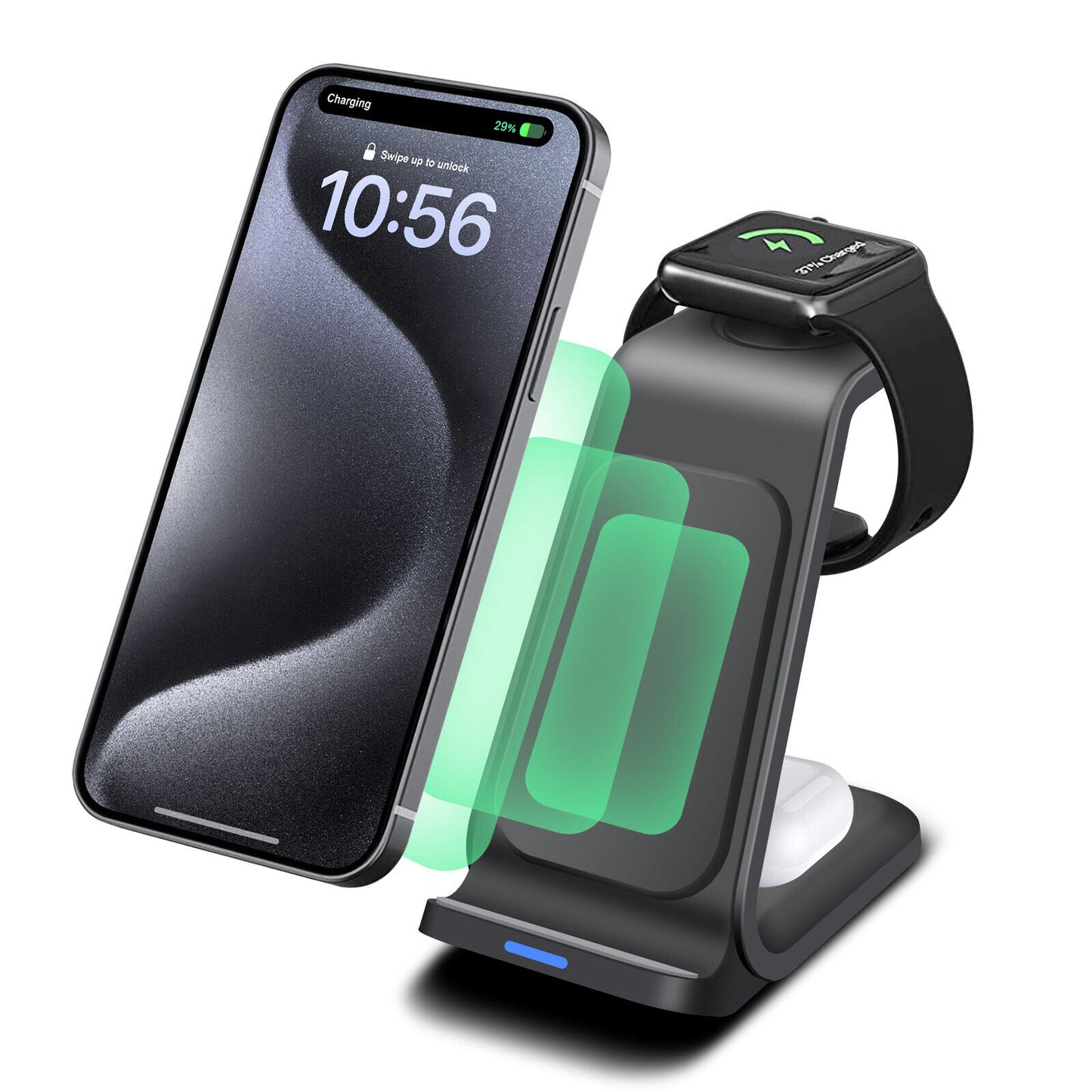 Wireless Charger Dock Charging Station 3 in 1 for Apple Watch Iphone 17 16 15 14
