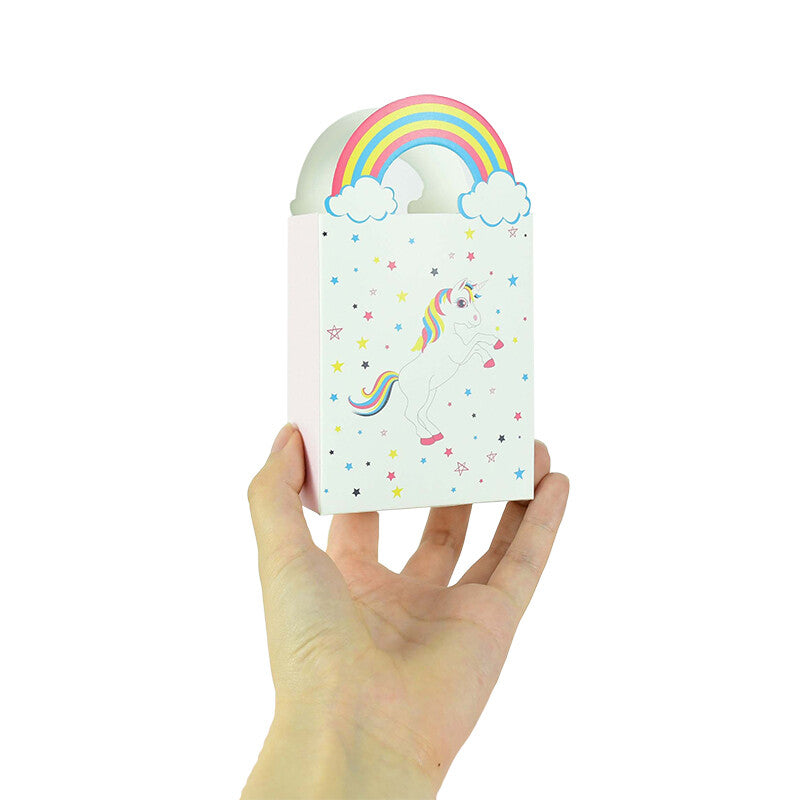 50X Paper Unicorn Bag Treat Gift Loot Bag Candy Box Kids Birthday Party Favour
