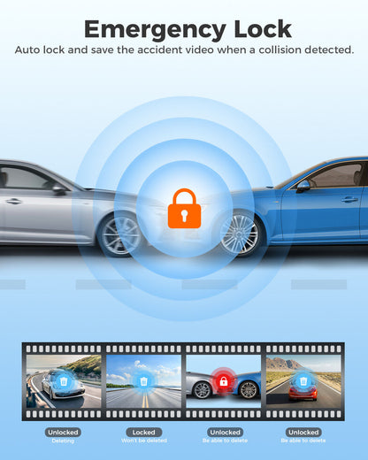 AZDOME 4K+1080P Dual Dashcam 5Gwifi GPS Front and Rear Recorder Camera Free Card