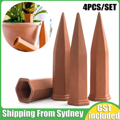 4X Terracotta Automatic Plant Self Watering Spikes Water Drip Irrigation System
