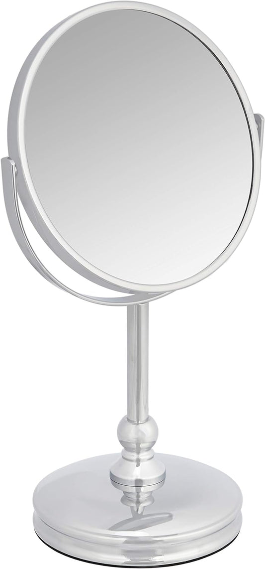 Vanity Mirror with Heavy Base - 1X/5X Magnification, Chrome