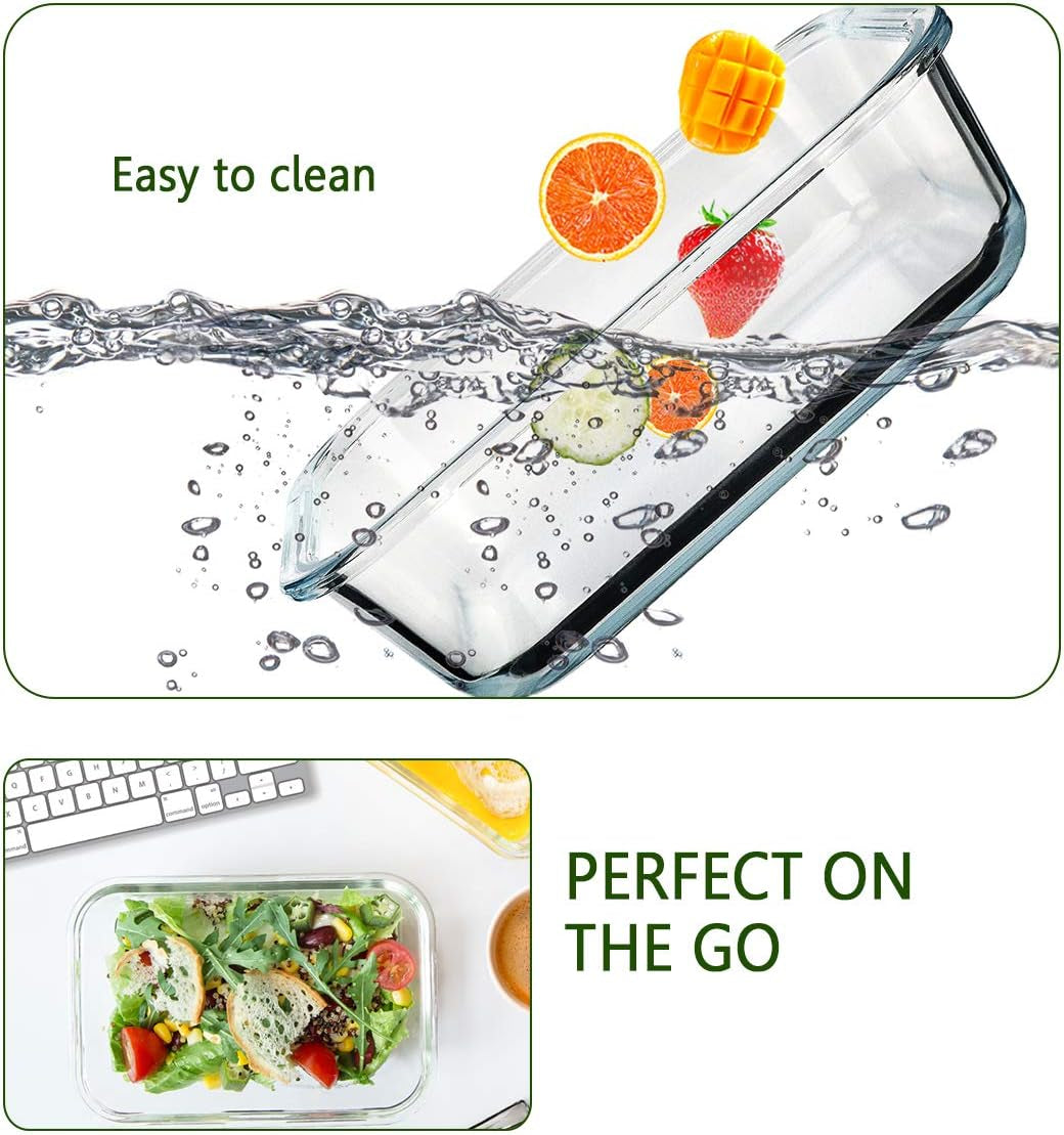 MCIRCO Glass Meal Prep Containers, 8 Packs of 30 Oz Airtight Glass Lunch Containers with Lids - Bpa-Free, Microwave, Oven, Freezer & Dishwasher Safe