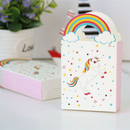 50X Paper Unicorn Bag Treat Gift Loot Bag Candy Box Kids Birthday Party Favour