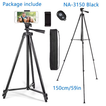 Tripod for Phone 150Cm Video Recording Phone Tripod Stand with Bluetooth Remote Universal Camera Phone Photography Stand