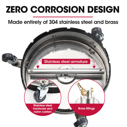 Jet-Usa 15" Pressure Washer Surface Cleaner Concrete Driveway Stainless Steel