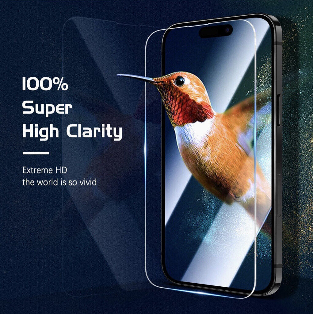 2 X Screen Protector Tempered Glass Iphone 17 Air 16E 15 Pro Max 14 13 12 11 XR
