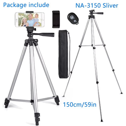 Tripod for Phone 150Cm Video Recording Phone Tripod Stand with Bluetooth Remote Universal Camera Phone Photography Stand