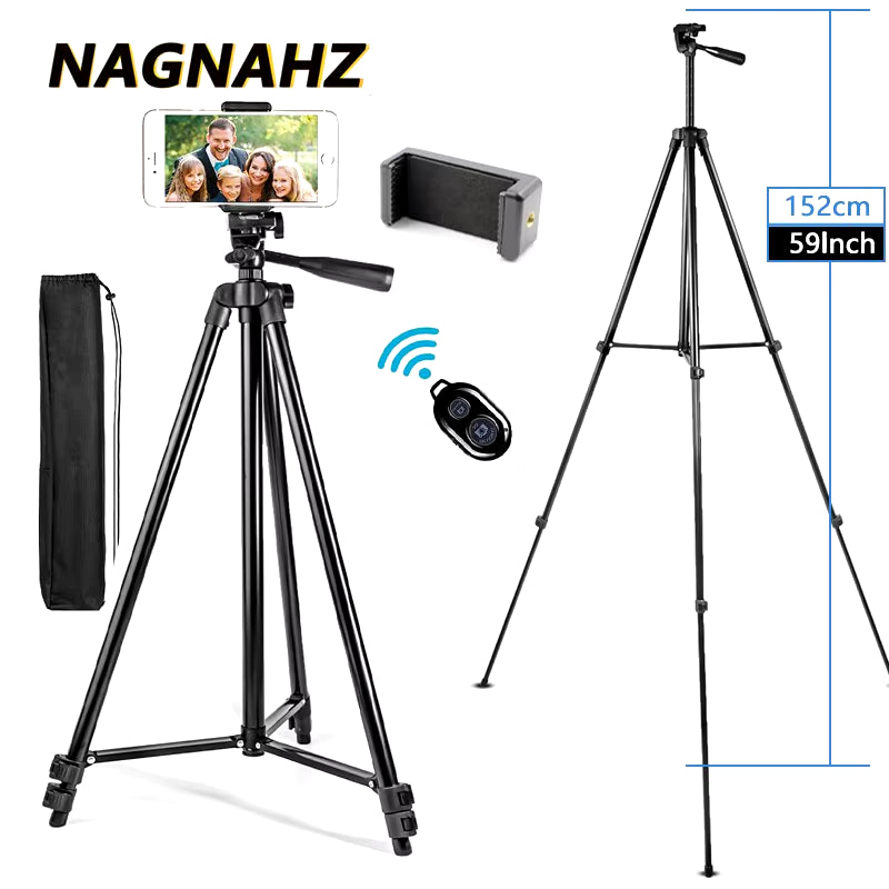 Tripod for Phone 150Cm Video Recording Phone Tripod Stand with Bluetooth Remote Universal Camera Phone Photography Stand