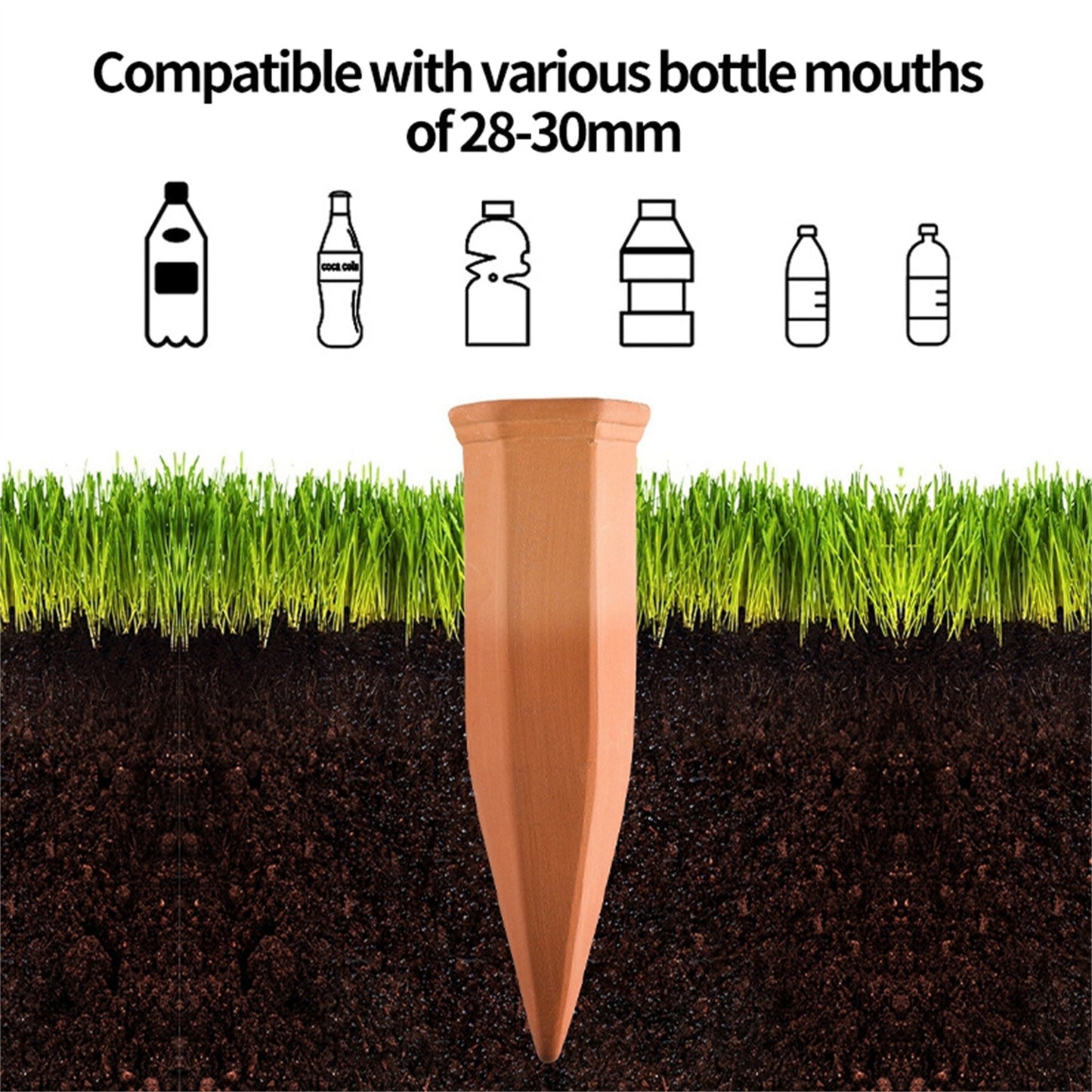 4X Terracotta Automatic Plant Self Watering Spikes Water Drip Irrigation System