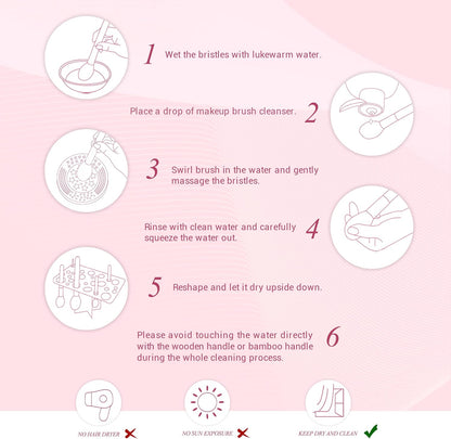 15Pcs Professional Makeup Brushes Set Make up Brush Tools Kit Cosmetics Tools Eye Liner Shader Wood Handle Natural-Synthetic Hair Brushes (Pearl Black/Rose Gold), T157