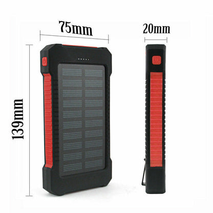 50000Mah Solar Power Bank Portable External Battery Dual USB Phone Charger